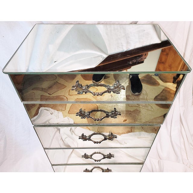 1950s Mirrored Midcentury Chest Nightstand by Hickman For Sale - Image 4 of 11