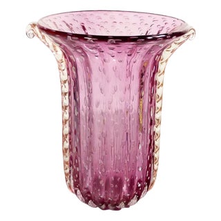 Blown Glass Vase from Toso Murano For Sale