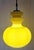 Black Vintage Ceiling Lamp with Yellow Glass Shade on Chrome-Plated Metal Mount, 1970s For Sale - Image 8 of 8