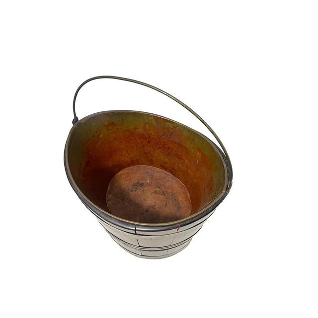 Early 19th Century Dutch Brass Bound Tea Kettle Bucket For Sale - Image 3 of 12