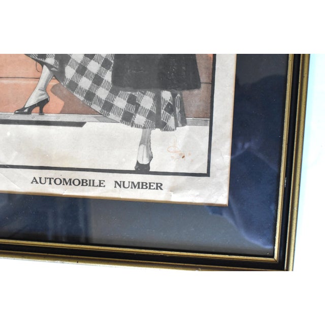 1910s Antique 1917 Collier's Weekly Automobile Number Framed Print For Sale - Image 5 of 7