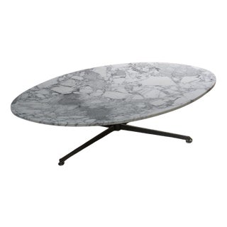 Large Oval Marble Coffee Table by Kin for Arflex, 1970s For Sale