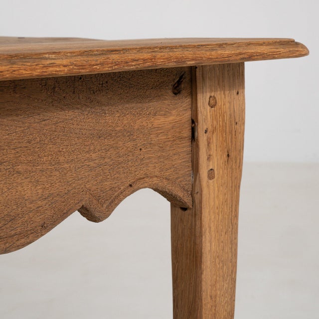 19th Century France Weathered Honey Oak Carved Oak Side Table For Sale - Image 9 of 11