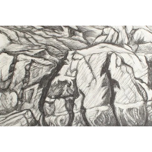 Art Deco Antique Etching Limited Edition Original Signed American Artist Adele Watson 1873 - 1947 Titled "Sea Carmel Rocks" For Sale - Image 3 of 8