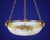 An attractive plafonnier bowl pendant lamp of gilt bronze with floral and torch decoration and an opaline glass shade with...