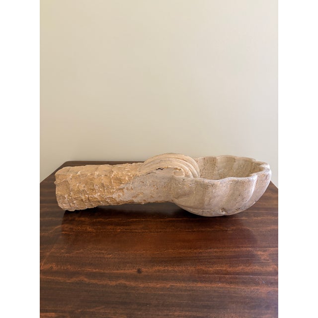 19th Century Italian Marble Shell Font From a Catholic Church For Sale - Image 4 of 12