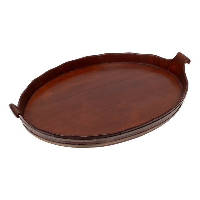 Antique Dutch Mahogany Serving Tray, 1880s For Sale