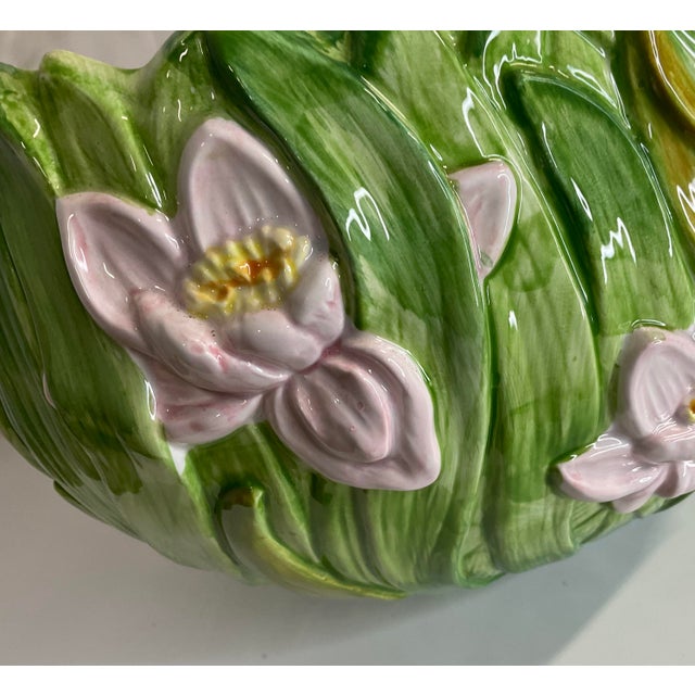 Ceramic Vintage Fitz and Floyd Floral Planter For Sale - Image 7 of 10
