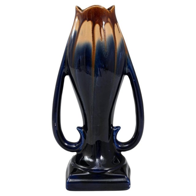 Blue 1920s Belgian Ceramic Vase For Sale - Image 8 of 18