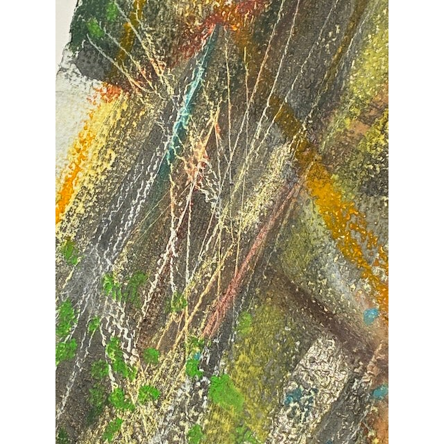 Nik Krevitsky (1914–1991) Tucson Modernist "Stitchery" Textile Pioneer Rare Abstract Expressionist Painting c.1966 For Sale - Image 9 of 9