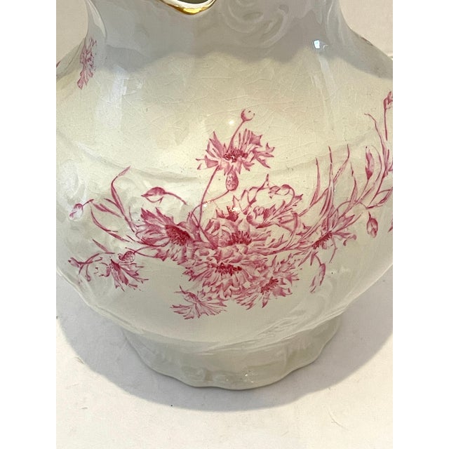 Off-white Antique English Porcelain Wash Bassin Set, Etruria Mellor & Co, For Sale - Image 8 of 11