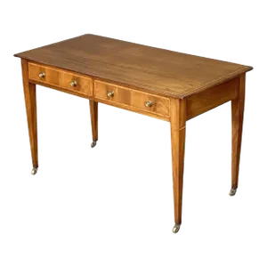 English Writing Table or Desk of Inlaid Mahogany From the Edwardian Era