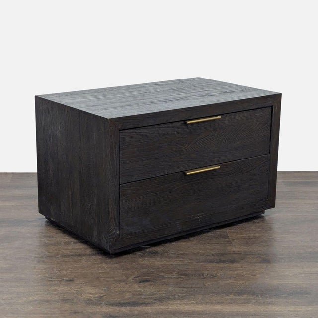 The nightstand was designed by the Van Thiels and inspired by 1970s postmodern design. Crafted of wood with American white...