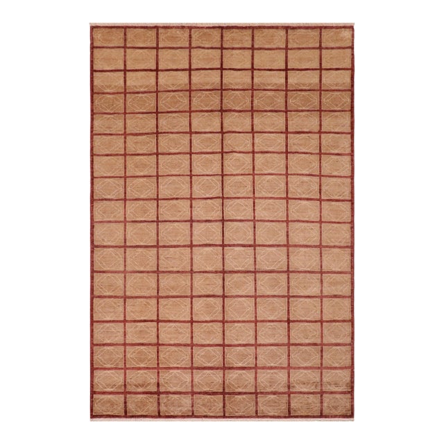 1990s 1990s Boho Chic Gabbeh Tan/Brown Wool Rug For Sale