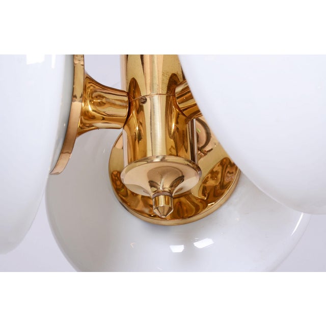 1960s Mid-Century Chandelier in Brass and Glass from Kamenický Šenov, Czech, 1960s For Sale - Image 5 of 12