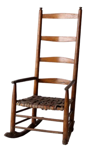 Antique Splint Weave Seat Rocking Chair