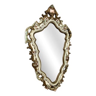 Vintage French Shabby Chic Ornate Wall Mirror For Sale