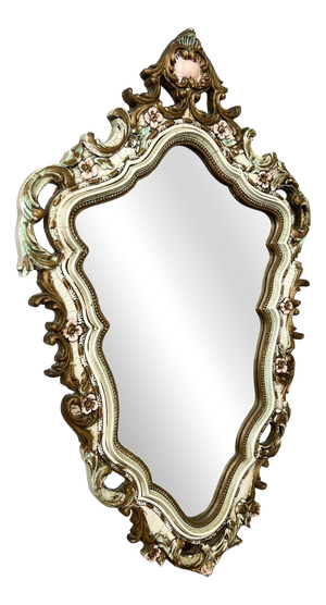 Vintage French Shabby Chic Ornate Wall Mirror