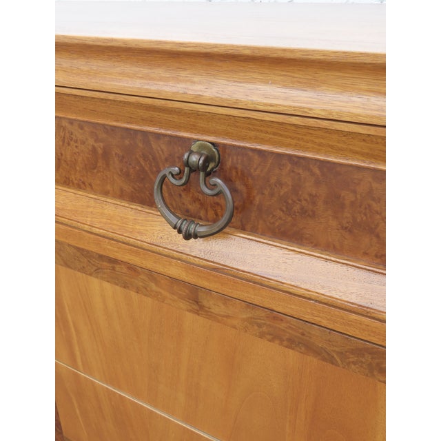 Basic Wiz Mid Century Modern Burlwood Long Low Dresser 6576 For Sale - Image 12 of 17