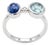 Natural Blue Sapphire, Aquamarine & Diamond Ring in 14k Gold For Sale