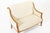 Wood Antique French Art Deco Two-Seat Loveseat Sofa Cream Upholstery 1940s For Sale - Image 7 of 12