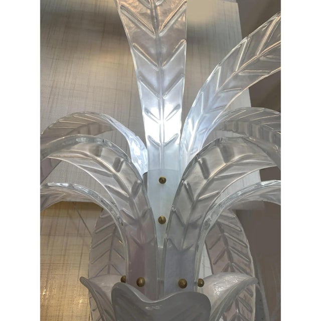 1970s Opalino Palm Tree Murano Glass Floor Lamp by Simoeng For Sale - Image 5 of 13