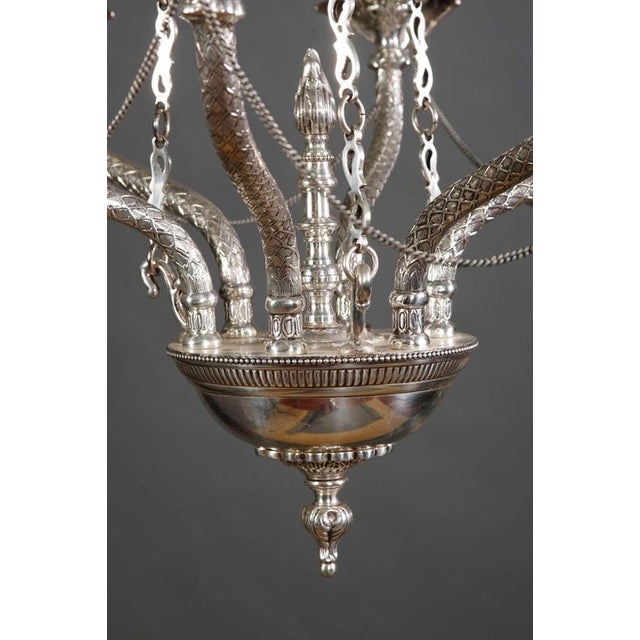 Silver 20th Century Empire Silvered Ceiling Candleholder For Sale - Image 8 of 11