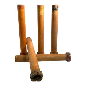 Industrial Wooden Roving Bobbins Large Factory Used Circa 1940 Set of 5