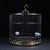 Wood Late 19th Century Dark Wood Birdcage With Mother-of-Pearl Inlay and Porcelain Cups For Sale - Image 7 of 10
