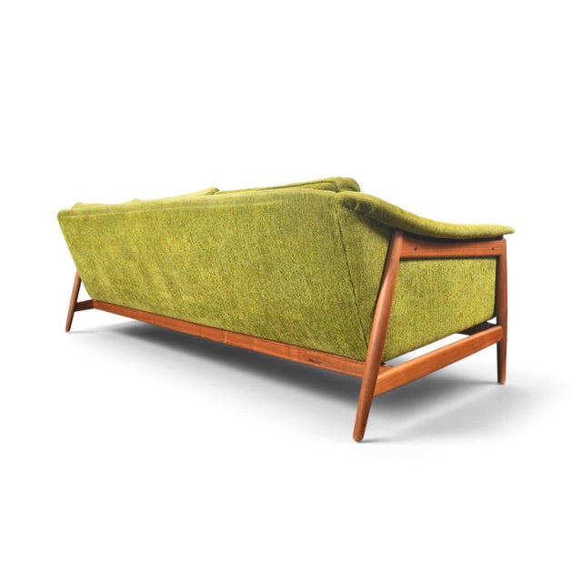 Wood Mid 20th Century Folke Ohlsson Walnut Framed Three Seat Sofa For Sale - Image 7 of 11