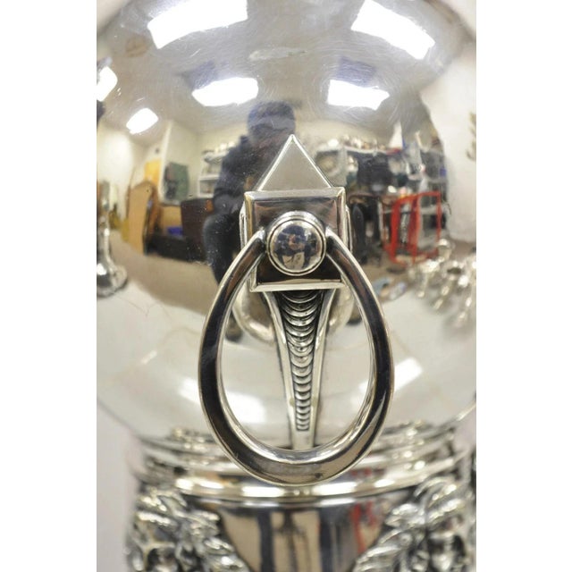 Early 20th Century Antique Art Deco Gorham Figural Silver Plated Ball Form Hot Water Samovar For Sale - Image 5 of 12