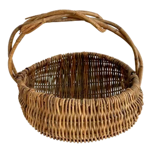 Early 20th C Grapevine & Willow Woven Gathering Basket