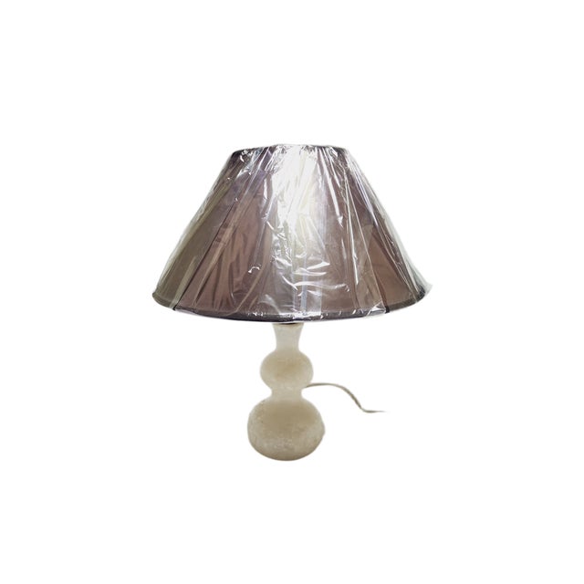 Art Deco Alabaster Bedside Lamp, Belgium, 1950s For Sale - Image 6 of 9