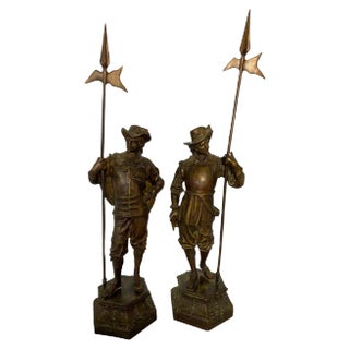 Bronze Cavalier Statues, 19th-Century, Set of 2 For Sale
