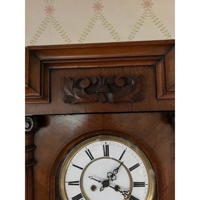 19th Century 2 Weight Biedermeier Regulator Wall Clock For Sale - Image 10 of 12