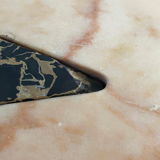 1980s Italian Modern Wall Console in Black and Pink Marble, 1980s For Sale - Image 5 of 18