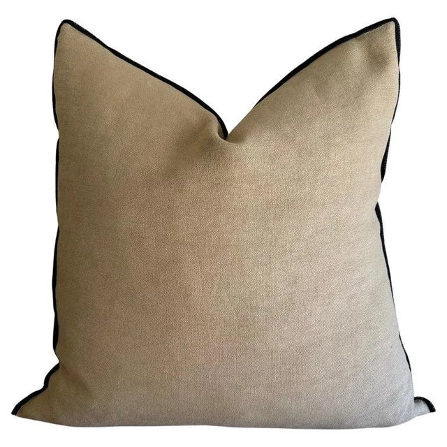 French Stone Washed Linen Accent Pillow With Down Feather Insert For Sale In Los Angeles - Image 6 of 6