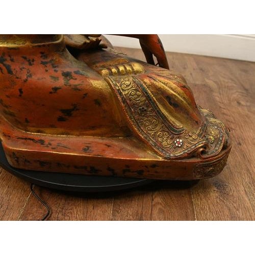 Gold Carved Burmese Buddha Statue For Sale - Image 8 of 12