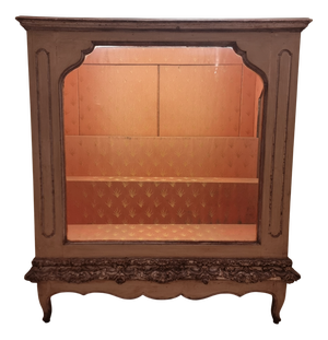 Piedmontese Display Cabinet in Ivory with Silver Mecca Frame, 1780