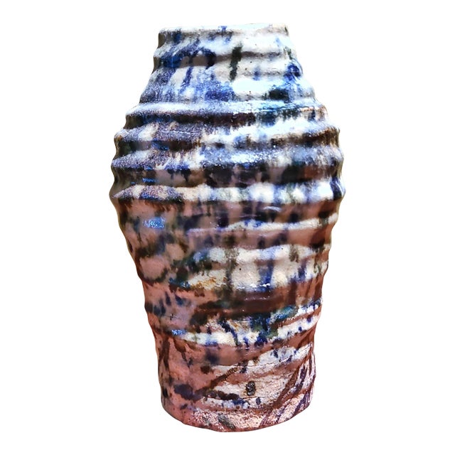Unusual Coiled Stoneware Studio Pottery Vase Signed 'Radovich' For Sale