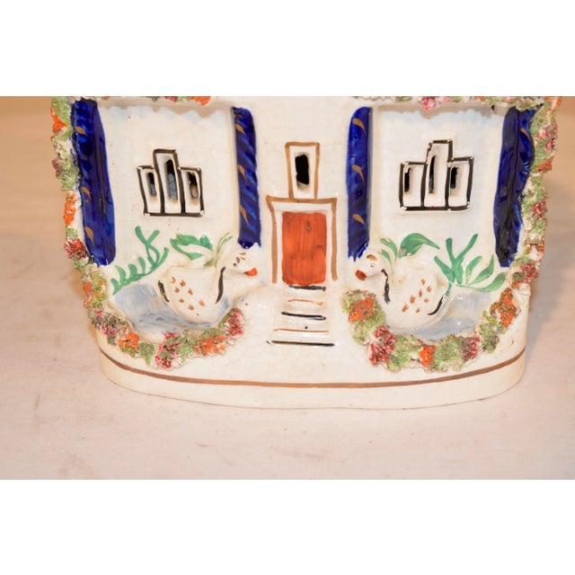 Victorian 19th C Staffordshire Cottage With Swans For Sale - Image 3 of 7