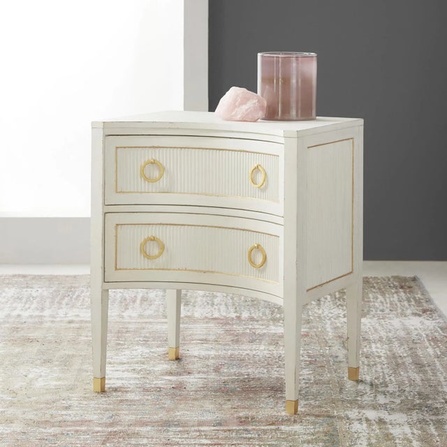 Traditional Modern History Swedish Reeded Nightstand For Sale - Image 3 of 3