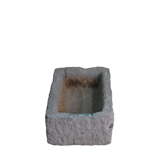 Chinese 20" Inch Long Hand Chiseled Stone Trough 24-24 For Sale - Image 3 of 5