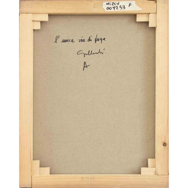 Modern Alberto Gallerati, The Only Way Out, Oil on Canvas, 1970s For Sale - Image 3 of 4