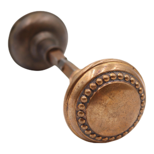 Pair of Antique Sargent Beaded Brass Door Knobs
