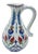Handmade Ceramic Pitcher (25cm) – Red Tulips & Blue Hyacinths – Elegant Slender Form For Sale