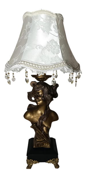 Art Nouveau Sculptural Bronze Table Lamp by Emmanuel Villanis, France, 19th Century