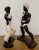 Black Mid-Century Large Ceramic Arabian Genie Dancers - a Pair For Sale - Image 8 of 8
