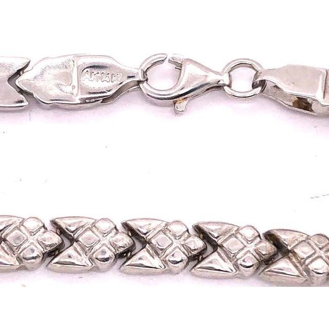 2010s 14 Karat White Gold Fancy Link Bracelet For Sale - Image 5 of 8
