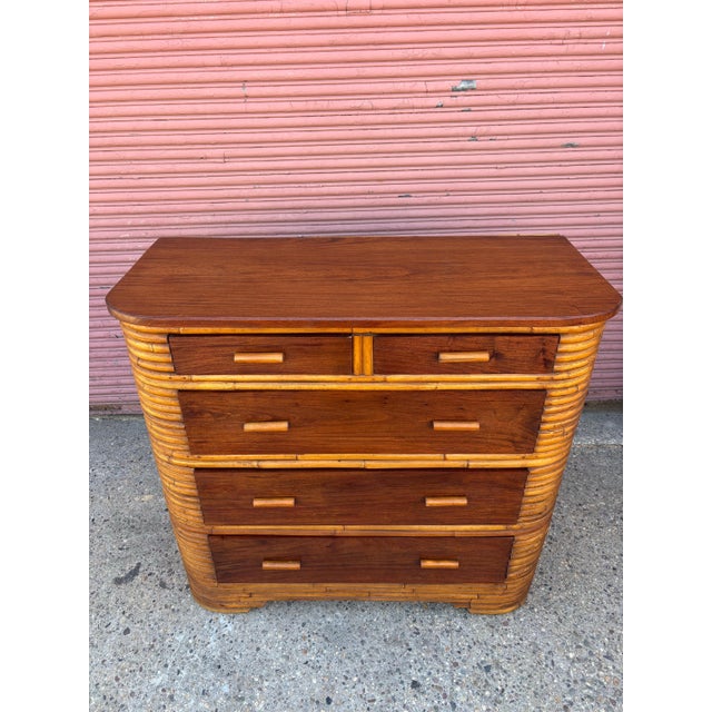 Wood Paul Frankl Style Split Bamboo Dresser For Sale - Image 7 of 12